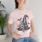 Witch Hat Floral Tee — Gothic Halloween Witchy T-Shirt