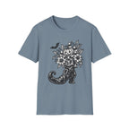 Halloween Boot Bouquet T‑Shirt — Pumpkin, Candy Corn & Bat Graphic