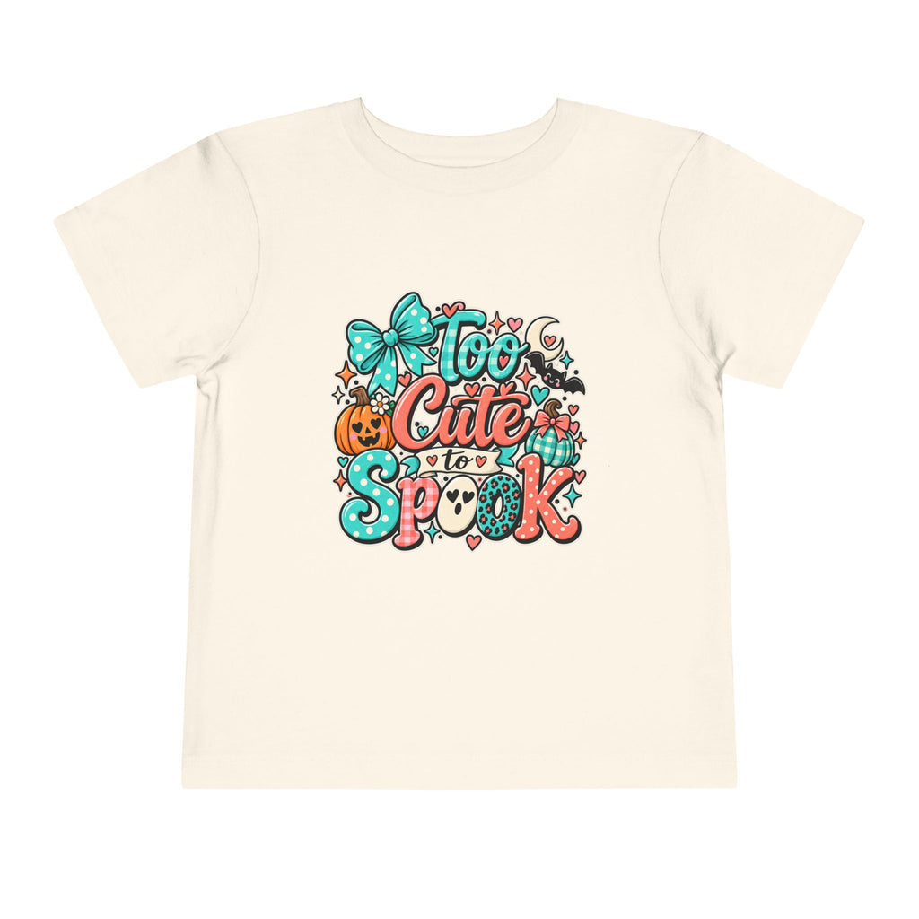 Too Cute to Spook Toddler Tee — Halloween Baby Shirt with Pumpkin, Ghost & Bow