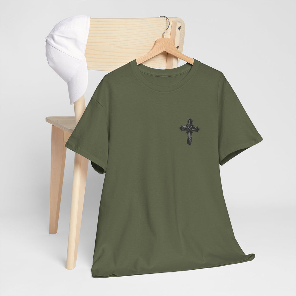 Christian Journey Tee — "Jesus is the Way" Map Back Print, Cross Chest Graphic