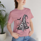 Witch Hat Floral Tee — Gothic Halloween Witchy T-Shirt