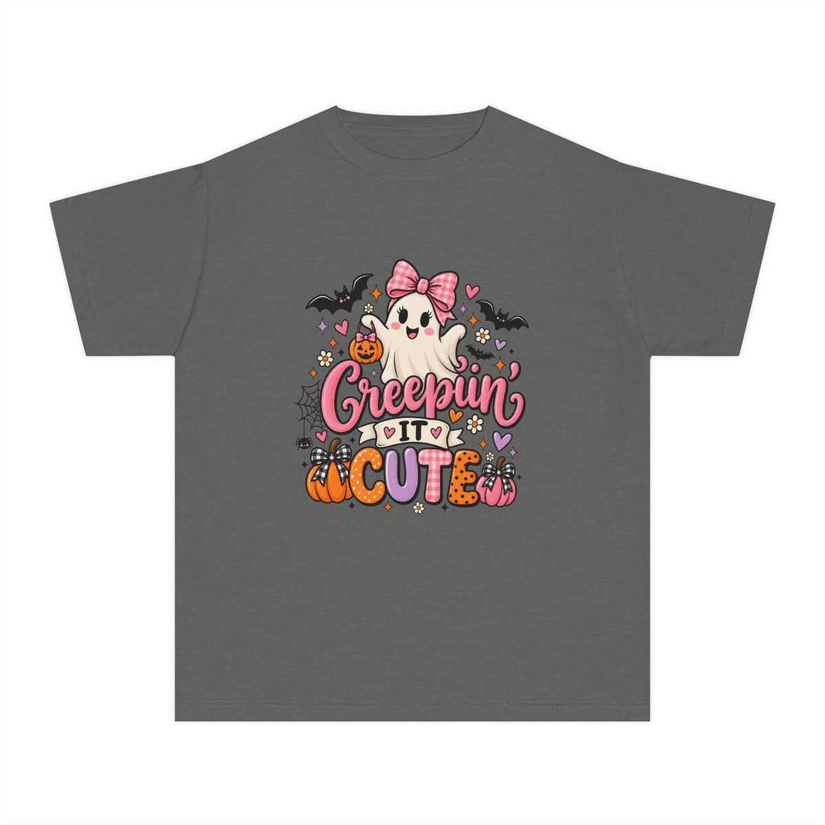 Youth Tee — "Creepin' It Cute" Halloween Ghost Graphic