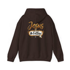 Christian Hoodie - Gold Brush Cross & “Jesus I Follow” Inspirational Pullover