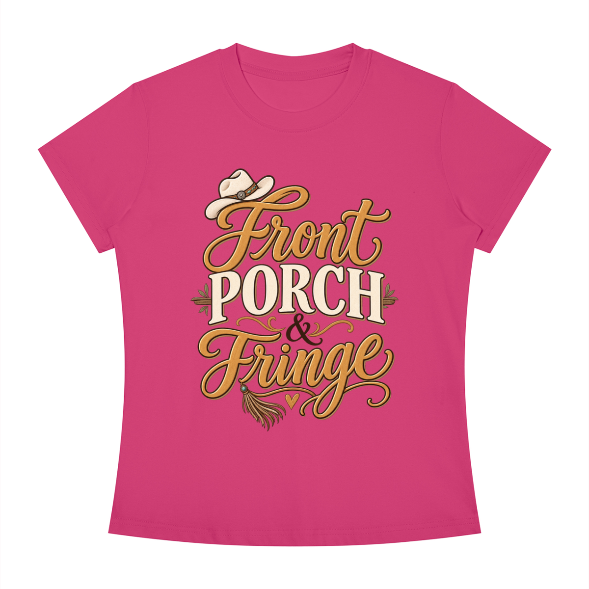 Front Porch Fringe Women's Slim Fit Crewneck T-Shirt