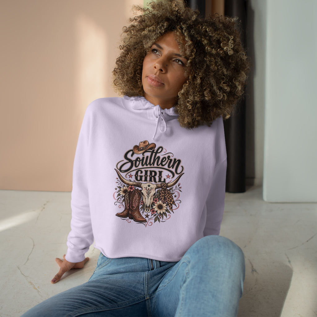 Southern Girl Crop Hoodie — Cowgirl Boots & Sunflower Western Crop Top
