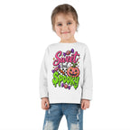 Sweet but Spooky Toddler Long Sleeve Tee — Halloween Pumpkin Candy Graphic