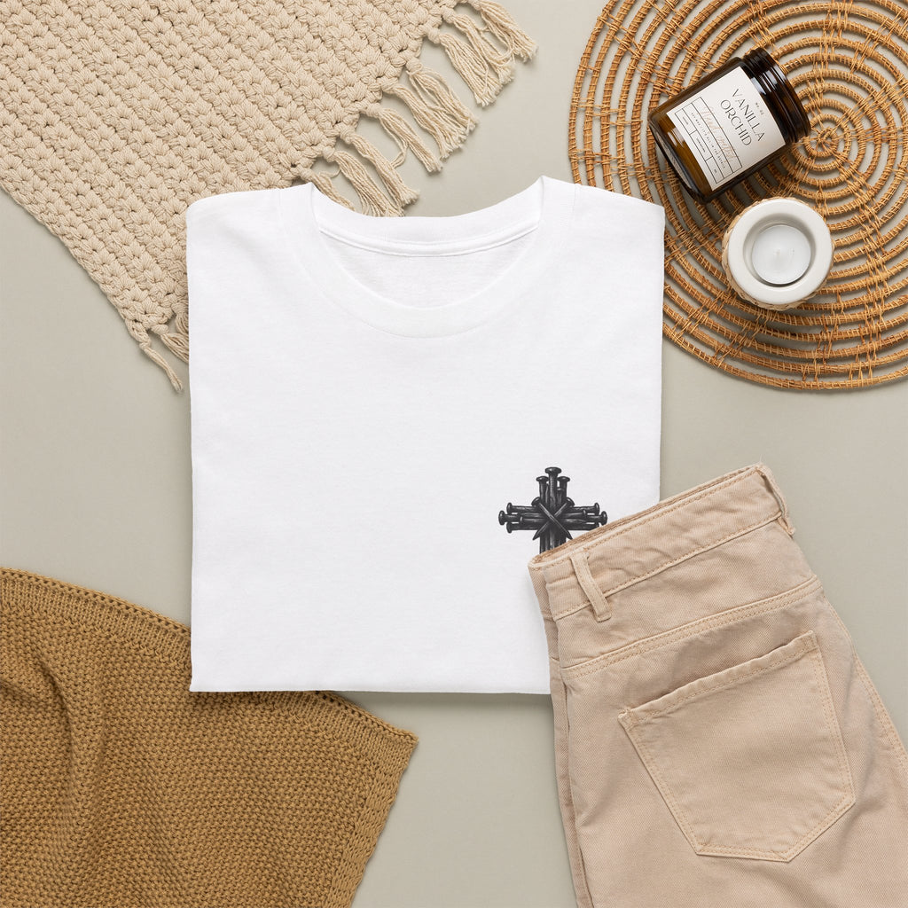 Christian Journey Tee — "Jesus is the Way" Map Back Print, Cross Chest Graphic