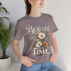 Beautiful In Its Time Floral Tee – Inspirational Vintage Flower Graphic T-Shirt