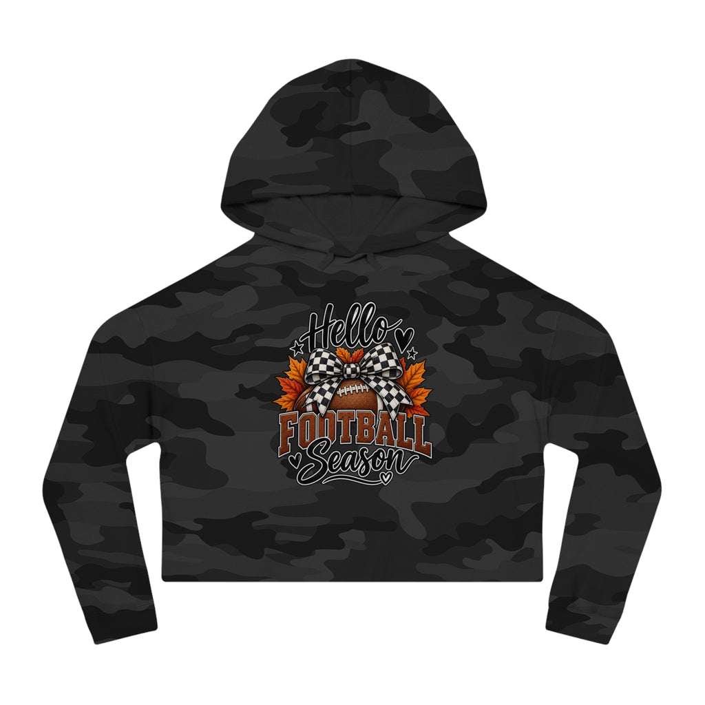 "Hello Football Season" Fall Game Day Sweatshirt Cropped Hoodie