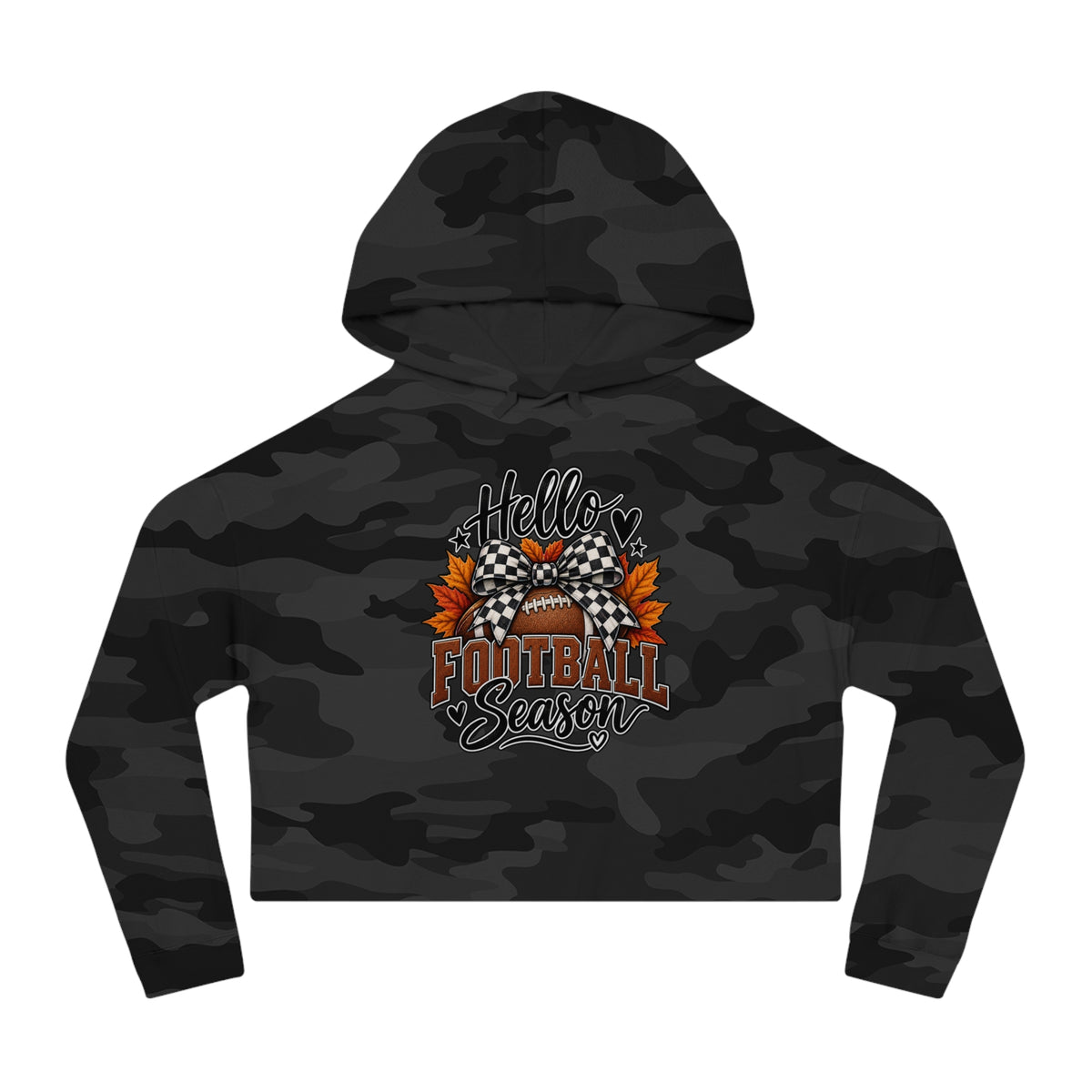 "Hello Football Season" Fall Game Day Sweatshirt Cropped Hoodie