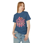 Football Babe T‑Shirt — Pink Cheerleader Football Design