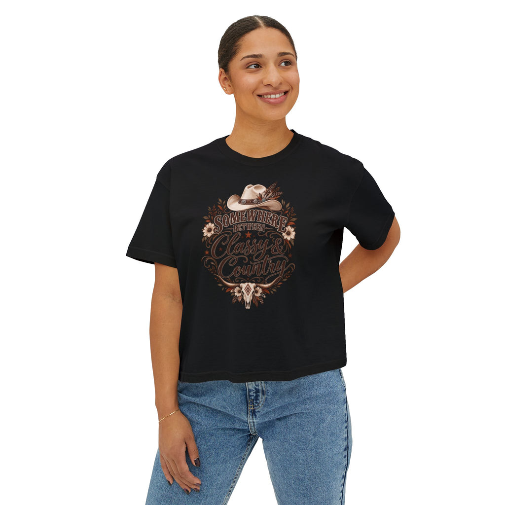 Somewhere Between Classy & Country Women's Boxy Tee
