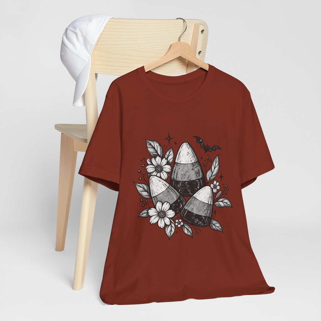 Candy Corn Floral Tee — Halloween Candy Corn Shirt