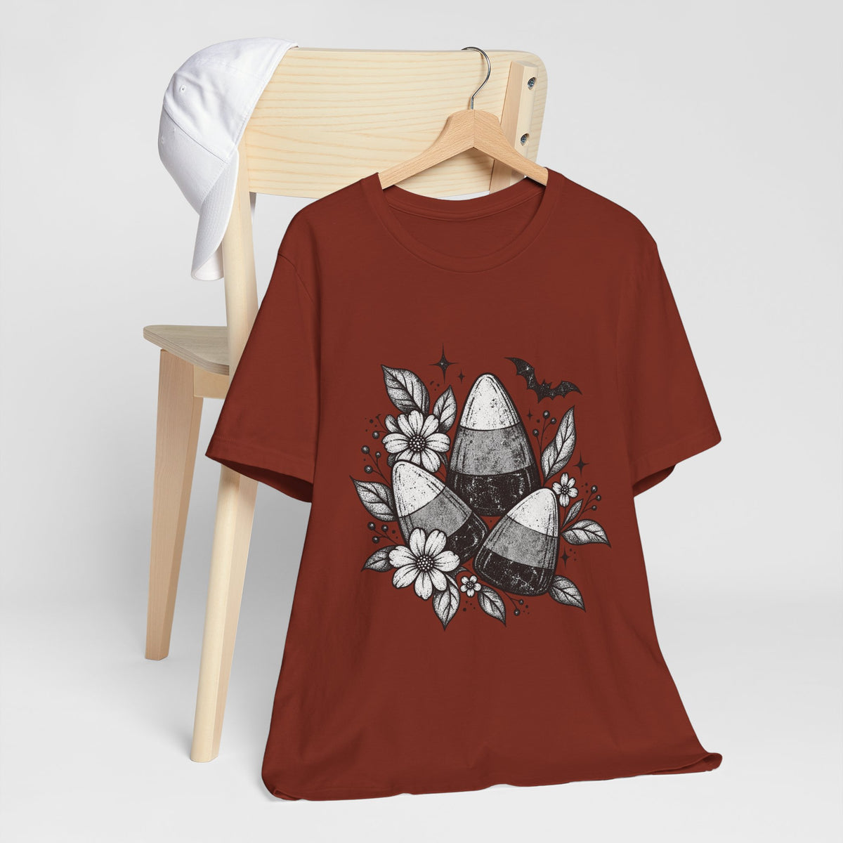 Candy Corn Floral Tee — Halloween Candy Corn Shirt