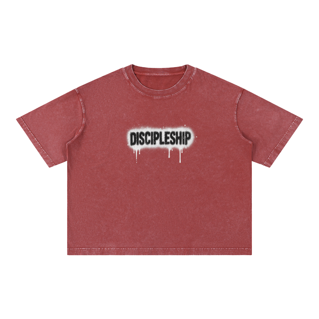 Discipleship Drip Mineral Wash Boxy Cotton T-Shirt