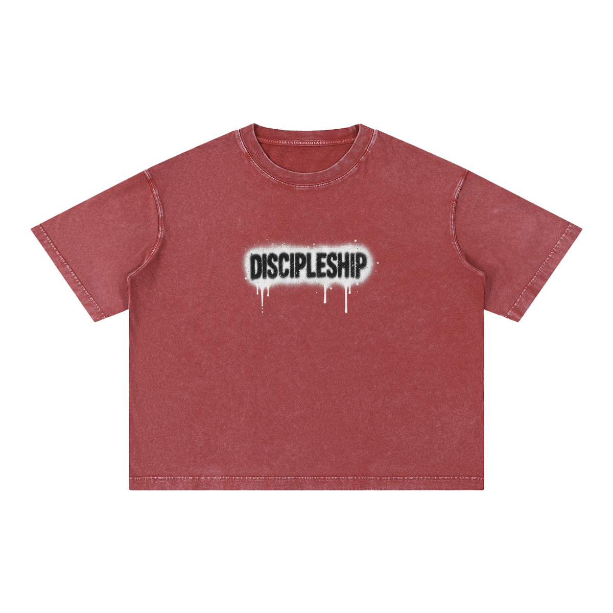 Discipleship Drip Mineral Wash Boxy Cotton T-Shirt