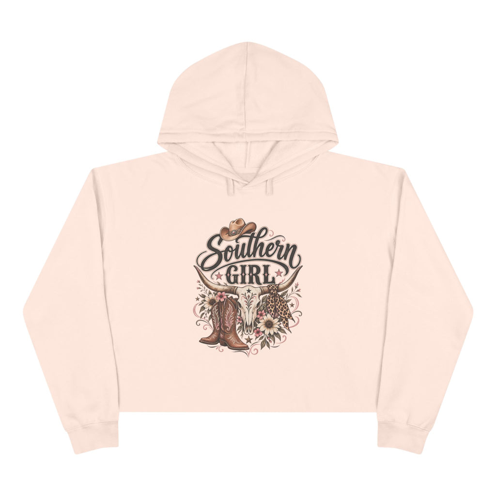 Southern Girl Crop Hoodie — Cowgirl Boots & Sunflower Western Crop Top