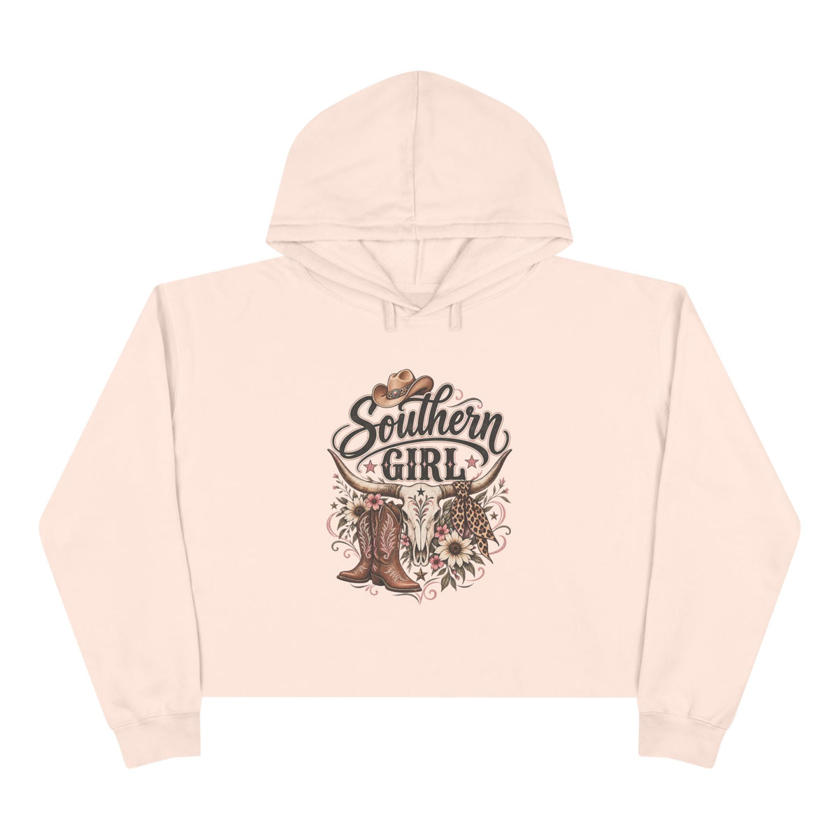 Southern Girl Crop Hoodie — Cowgirl Boots & Sunflower Western Crop Top