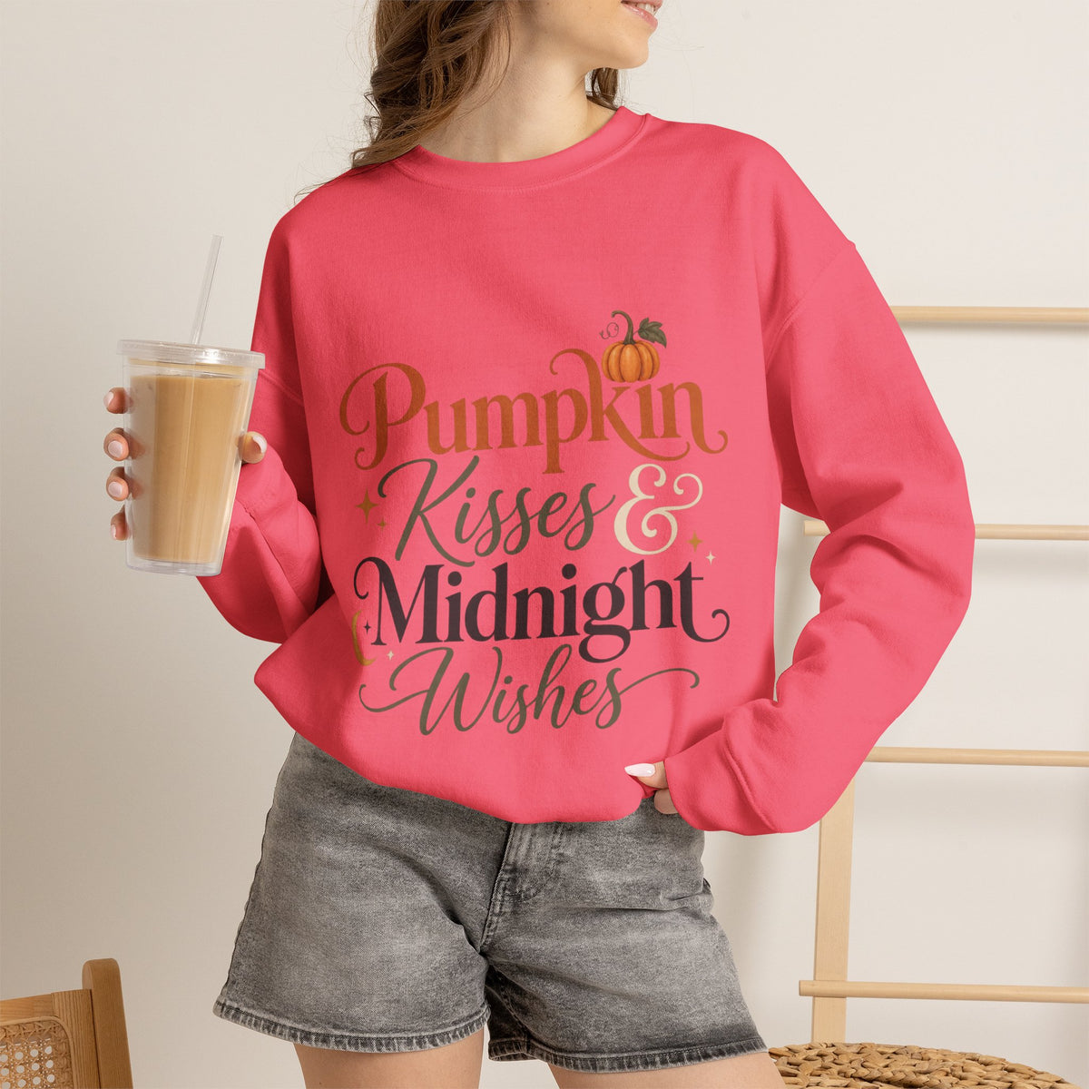Sweatshirt — Pumpkin Kisses & Midnight Wishes Fall Crewneck