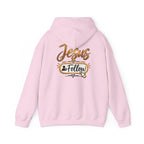 Christian Hoodie - Gold Brush Cross & “Jesus I Follow” Inspirational Pullover