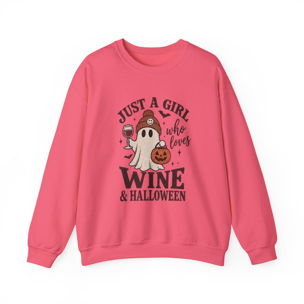 Halloween Wine Sweatshirt — “Just a Girl Who Loves Wine & Halloween” Crewneck