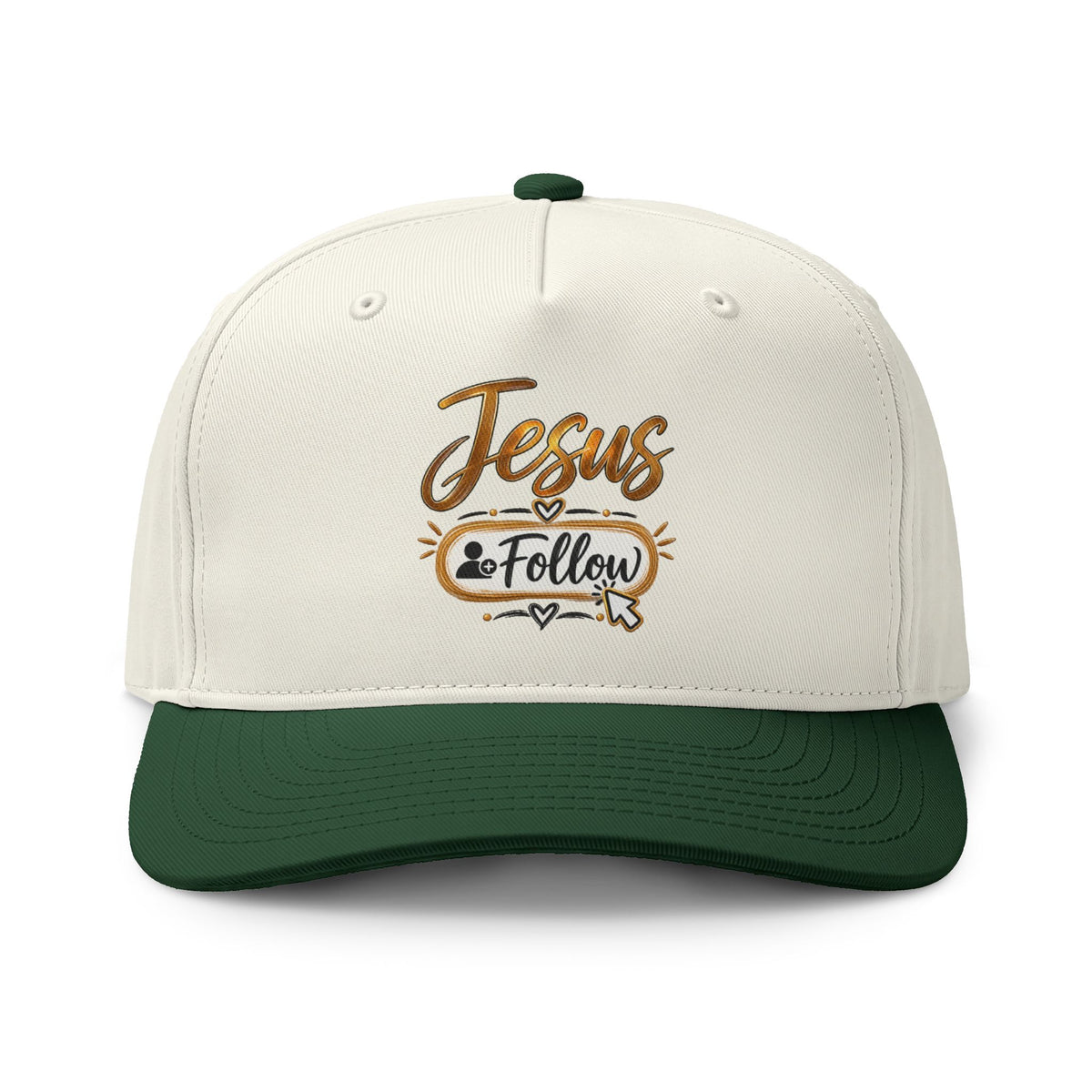 Jesus Follow Embroidered Two-Tone Cap