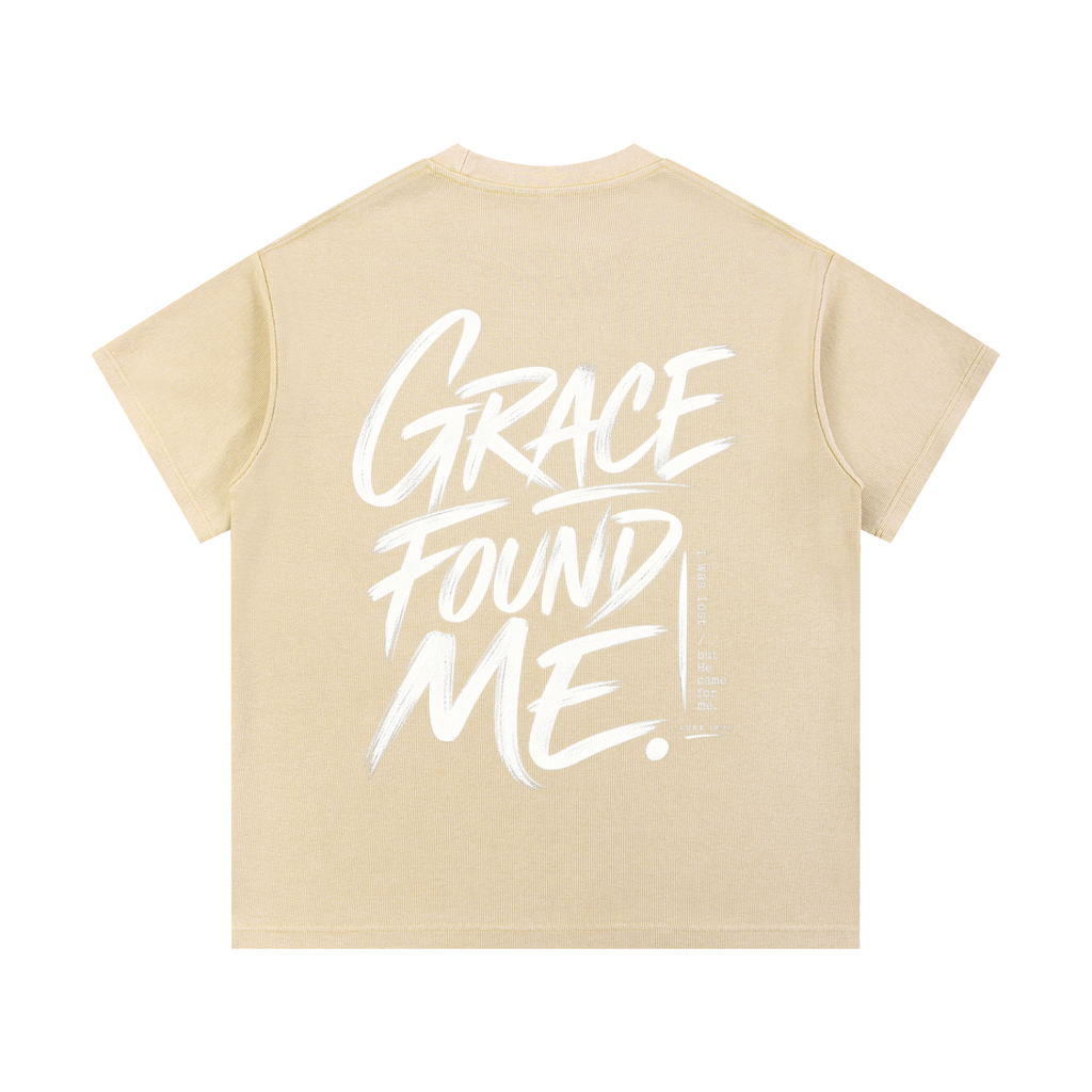 Grace Found Me Mineral Wash Waffle Knit T-Shirt
