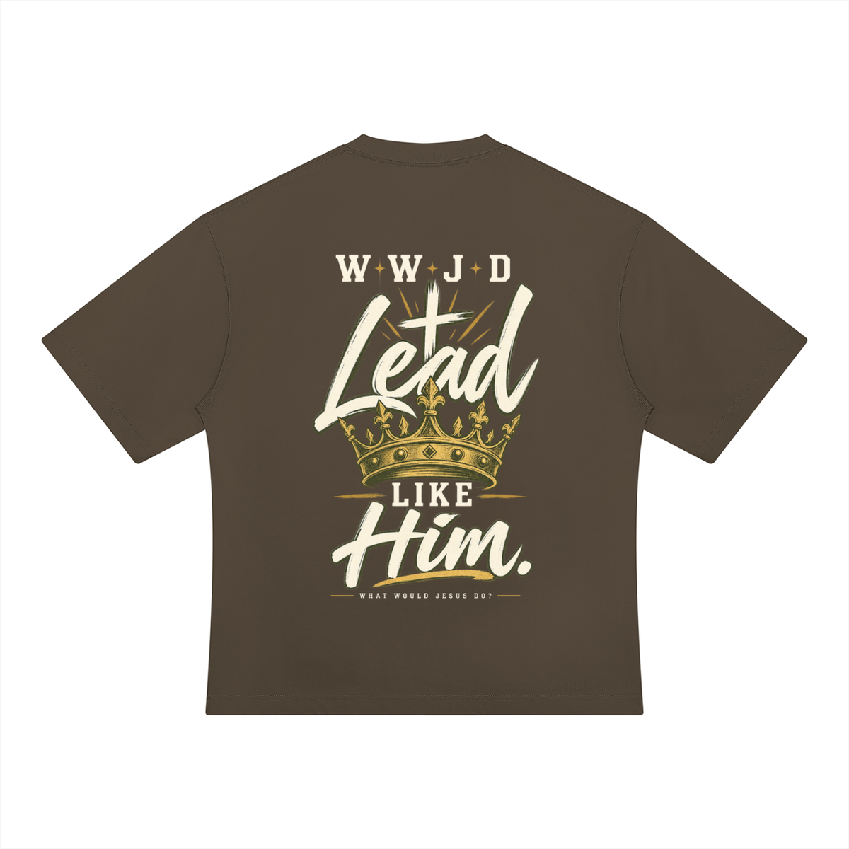 WWJD Green & Gold Mens Heavyweight Oversized T-Shirt