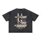 1 Cross 3 Nails Mineral Wash Boxy Cotton T-Shirt