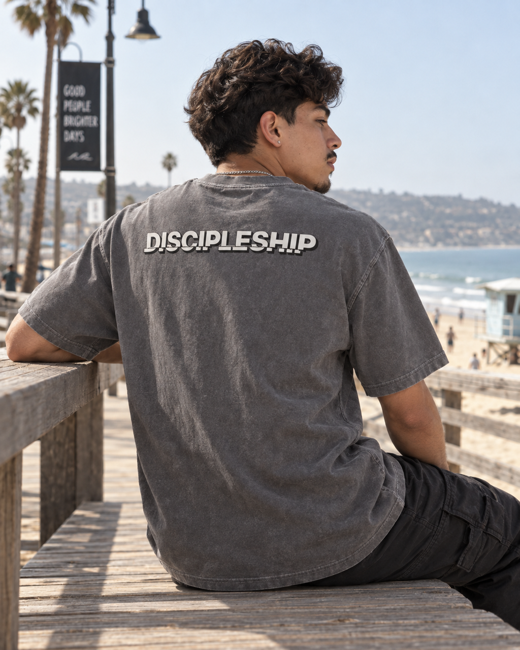 Discipleship Essential  Vintage Washed Oversized Cotton T-Shirt