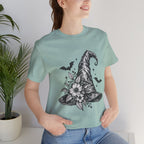 Witch Hat Floral Tee — Gothic Halloween Witchy T-Shirt