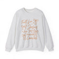 Christian Crewneck Sweatshirt – “Fall for Jesus, He Never Leaves” Autumn Faith Pullover