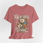 Beautiful In Its Time Floral Tee – Inspirational Vintage Flower Graphic T-Shirt