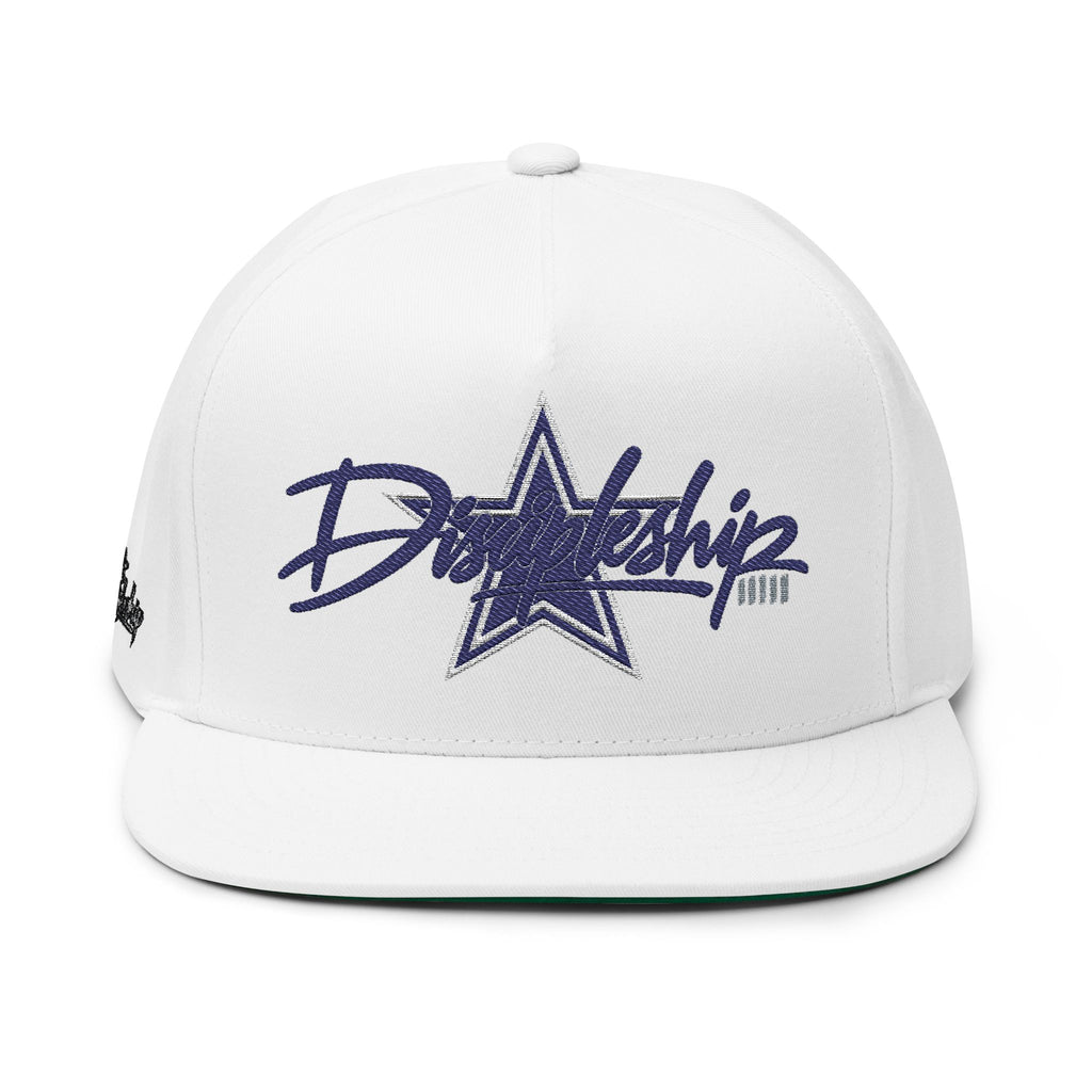 Flat Bill Cap — 'Daylight' Script Star Embroidered Snapback