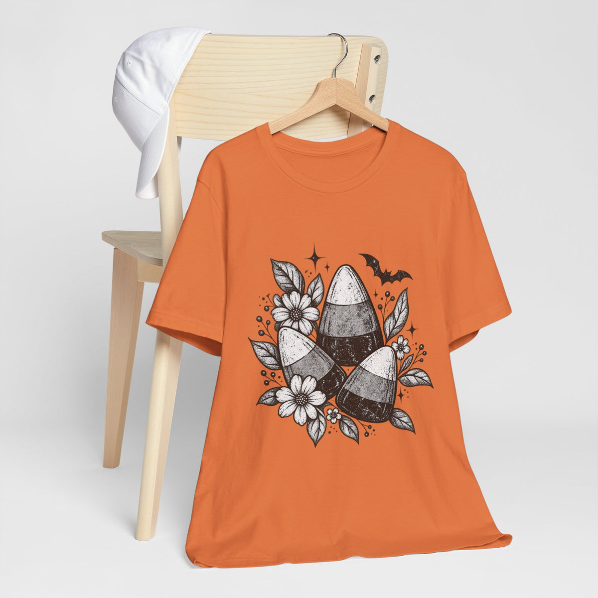 Candy Corn Floral Tee — Halloween Candy Corn Shirt
