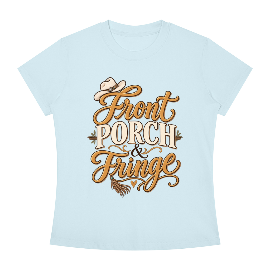 Front Porch Fringe Women's Slim Fit Crewneck T-Shirt