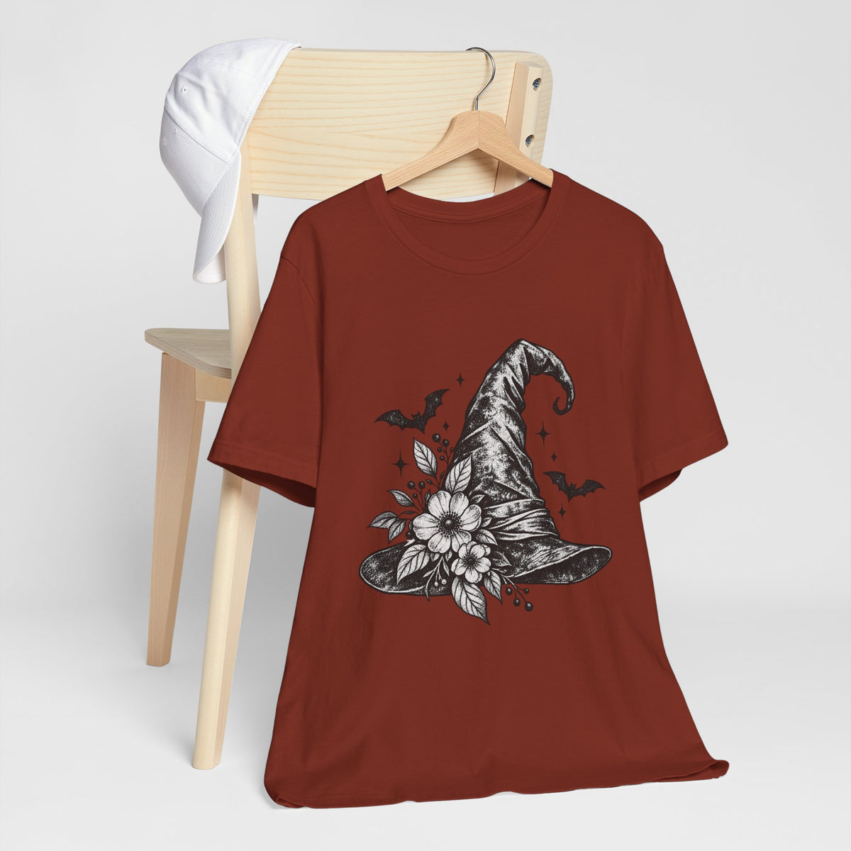 Witch Hat Floral Tee — Gothic Halloween Witchy T-Shirt