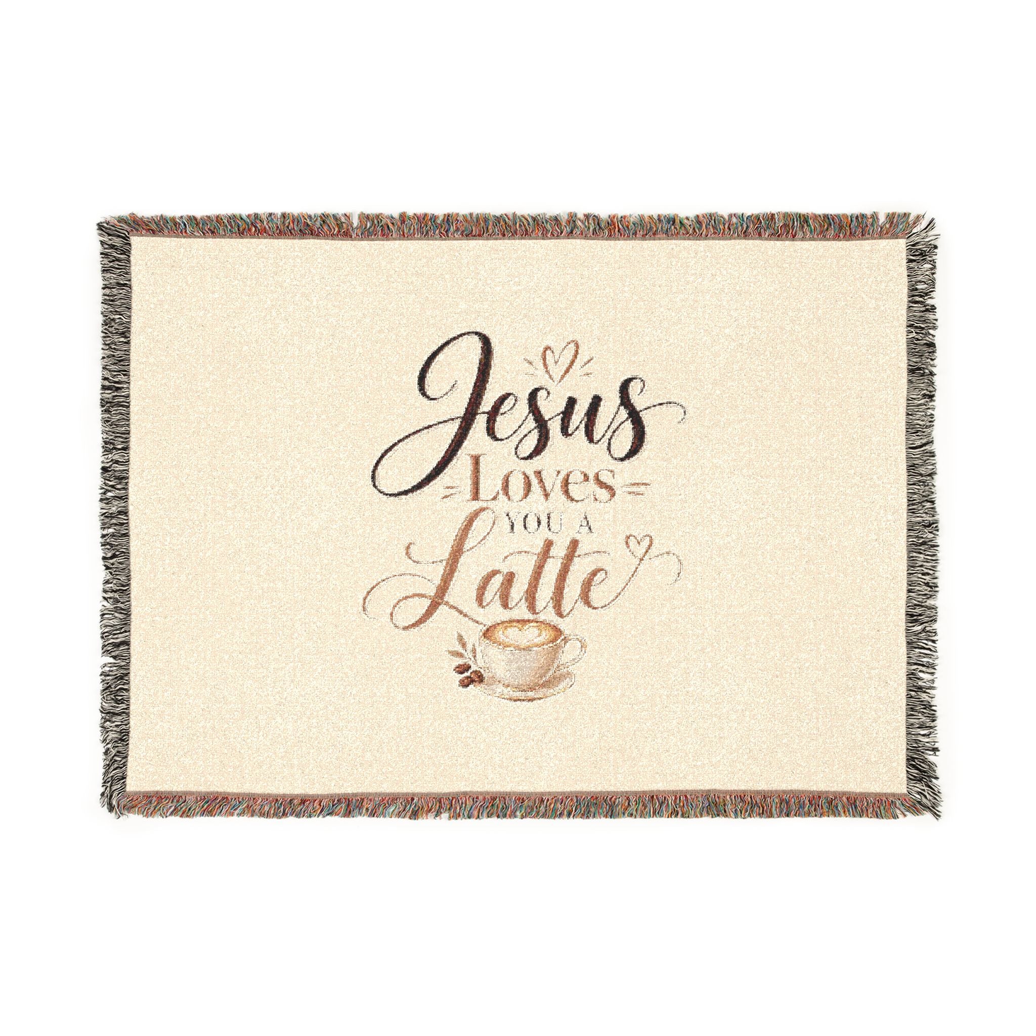 Jesus Loves You a Latte Woven Blanket