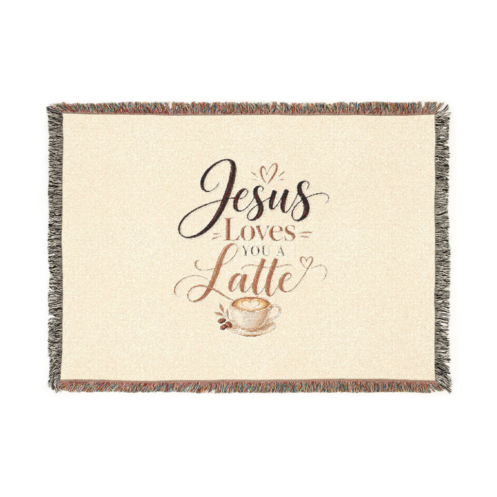 Jesus Loves You a Latte Woven Blanket
