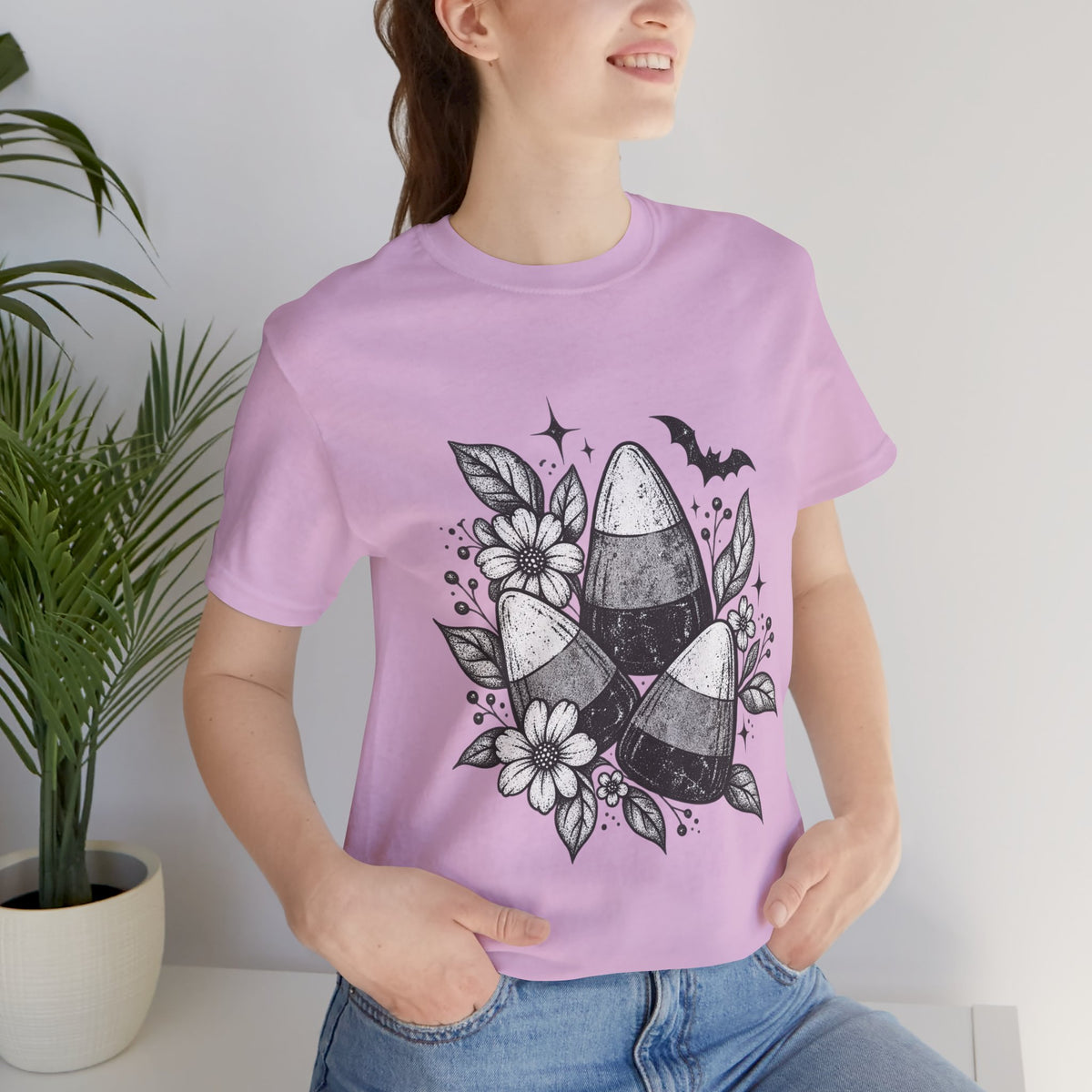 Candy Corn Floral Tee — Halloween Candy Corn Shirt