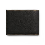 Leather Bi-Fold Wallet with Black Brushstroke Cross — Christian Gift
