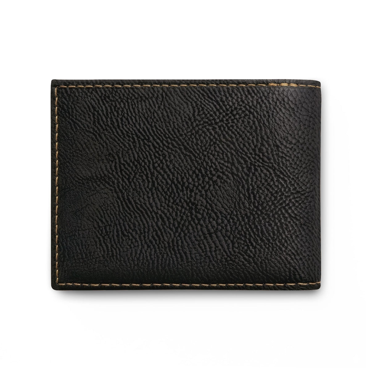 Leather Bi-Fold Wallet with Black Brushstroke Cross — Christian Gift