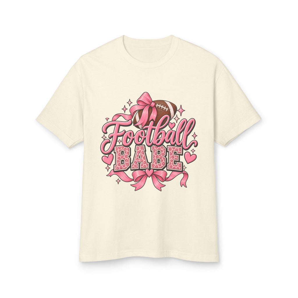 Football Babe T‑Shirt — Pink Cheerleader Football Design