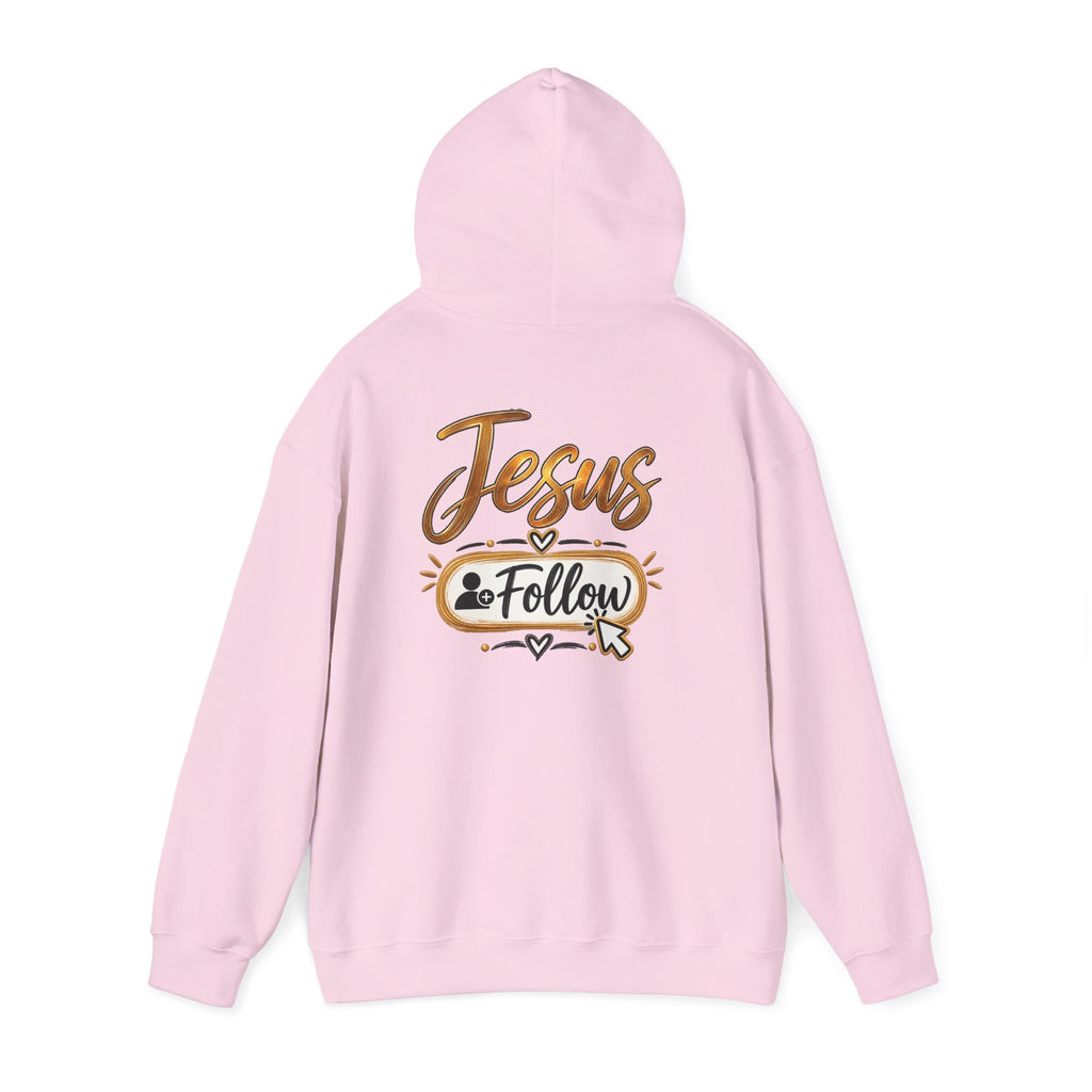 Christian Hoodie - Gold Brush Cross & “Jesus I Follow” Inspirational Pullover