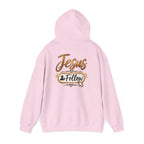 Christian Hoodie - Gold Brush Cross & “Jesus I Follow” Inspirational Pullover