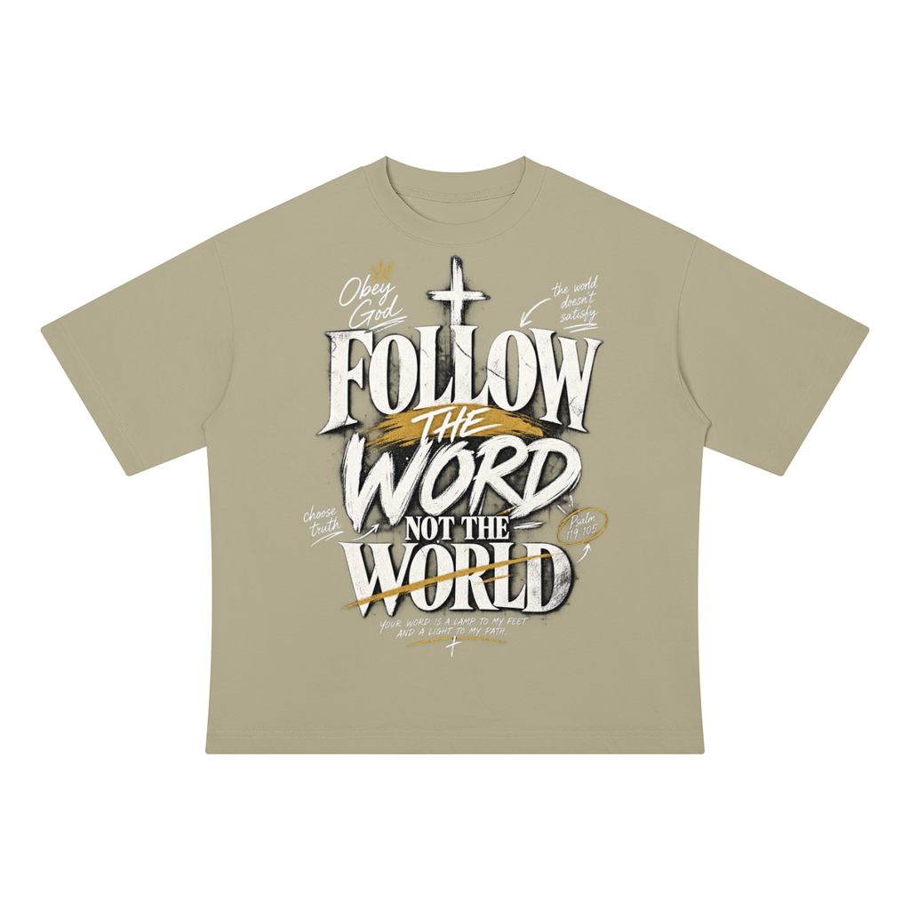 Follow the Word Drop Shoulder Cotton T-Shirt