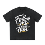 Follow me Heavyweight Vintage Washed Frayed T-Shirt