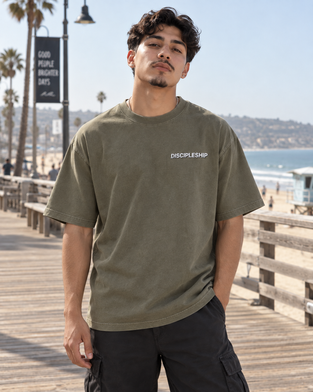 Discipleship Essential  Vintage Washed Oversized Cotton T-Shirt