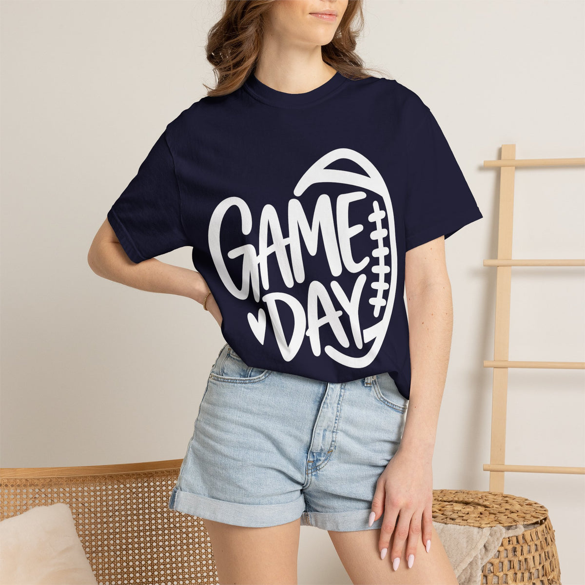 Women's Cutesy Game Day Football T-Shirt