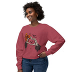 Halloween Skeleton Hands Crewneck Sweatshirt — Spooky Heart & Bat Design